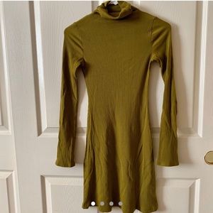Reformation - Avo Green Turtle-neck Knit Minidress